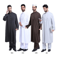 Hohe Qualität reine Farbe Dubai Muslim Abaya und Hosen Set muslimischen Männer Abaya